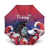 Guam Blue Marlin Fishing Umbrella Polynesian Style LT05 One Size Folded 11.42 inch Opened Diameter 37.4 inch Red - Polynesian Pride
