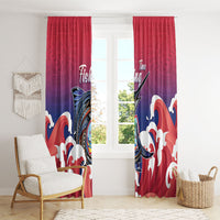 Guam Blue Marlin Fishing Window Curtain Polynesian Style LT05 - Polynesian Pride