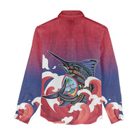 Guam Blue Marlin Fishing Women Casual Shirt Polynesian Style LT05 - Polynesian Pride