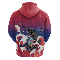 Guam Blue Marlin Fishing Zip Hoodie Polynesian Style LT05 - Polynesian Pride