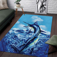 Hawaii Blue Marlin Fishing Area Rug LT05 Blue - Polynesian Pride