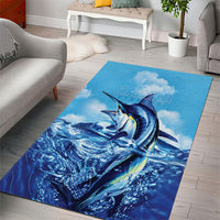 Hawaii Blue Marlin Fishing Area Rug LT05 - Polynesian Pride
