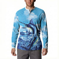 Hawaii Blue Marlin Fishing Button Sweatshirt LT05 - Polynesian Pride