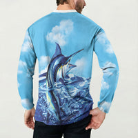 Hawaii Blue Marlin Fishing Button Sweatshirt LT05 - Polynesian Pride