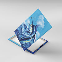 Hawaii Blue Marlin Fishing Canvas Wall Art LT05 With Frame Blue - Polynesian Pride
