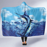 Hawaii Blue Marlin Fishing Hooded Blanket LT05 One Size Blue - Polynesian Pride