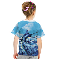 Hawaii Blue Marlin Fishing Kid T Shirt LT05 - Polynesian Pride