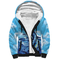 Hawaii Blue Marlin Fishing Sherpa Hoodie LT05 Unisex Blue - Polynesian Pride