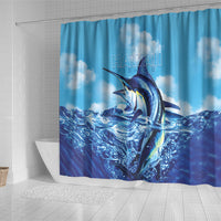 Hawaii Blue Marlin Fishing Shower Curtain LT05 - Polynesian Pride