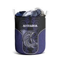 New Zealand Aotearoa Laundry Basket Blue Marlin Fishing Maori Pattern LT05 - Polynesian Pride