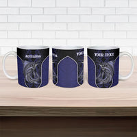 Personalised New Zealand Aotearoa Ceramic Mug Blue Marlin Fishing Maori Pattern LT05 - Polynesian Pride