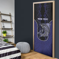Personalised New Zealand Aotearoa Door Cover Blue Marlin Fishing Maori Pattern LT05 - Polynesian Pride