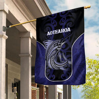 New Zealand Aotearoa Garden Flag Blue Marlin Fishing Maori Pattern LT05 House Flag Black - Polynesian Pride