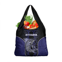 New Zealand Aotearoa Grocery Bag Blue Marlin Fishing Maori Pattern LT05 1-pack One Size Black - Polynesian Pride