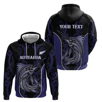 Personalised New Zealand Aotearoa Hoodie Blue Marlin Fishing Maori Pattern LT05 - Polynesian Pride