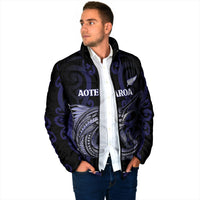Personalised New Zealand Aotearoa Padded Jacket Blue Marlin Fishing Maori Pattern LT05 - Polynesian Pride