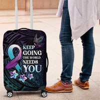 Polynesia Suicide Prevention Awareness Luggage Cover Keep Going The World Needs You