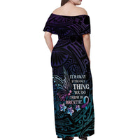 Polynesia Suicide Prevention Awareness Off Shoulder Maxi Dress Keep Going The World Needs You
