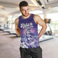 Aloha Hawaii Kauai Island Men Tank Top Hula Till You Drop LT05 Purple - Polynesian Pride