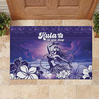Aloha Hawaii Kauai Island Rubber Doormat Hula Till You Drop LT05 Purple - Polynesian Pride