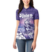 Aloha Hawaii Kauai Island Women Polo Shirt Hula Till You Drop