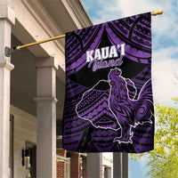 Hawaii Kauai Island Garden Flag Rooster Tribal Tattoo Simple Style LT05 House Flag Purple - Polynesian Pride