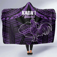 Hawaii Kauai Island Hooded Blanket Rooster Tribal Tattoo Simple Style LT05 One Size Purple - Polynesian Pride