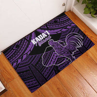 Hawaii Kauai Island Rubber Doormat Rooster Tribal Tattoo Simple Style LT05 - Polynesian Pride