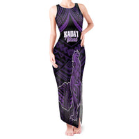 Personalised Hawaii Kauai Island Tank Maxi Dress Rooster Tribal Tattoo Simple Style LT05 Women Purple - Polynesian Pride