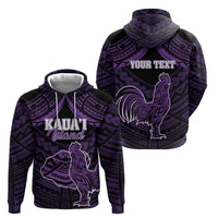 Personalised Hawaii Kauai Island Zip Hoodie Rooster Tribal Tattoo Simple Style