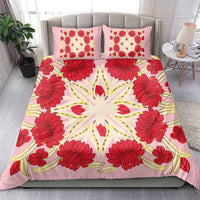 Cook Islands Tivaevae Quilt Bedding Set Light Pink - Polynesian Pride