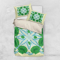 Cook Islands Tivaevae Quilt Bedding Set Beige - Polynesian Pride