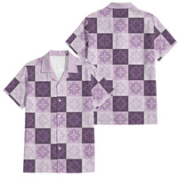 Lavender Manta Ray Hawaiian Quilt Motif Family Matching Summer Maxi Dress and Hawaiian Shirt