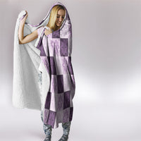 Lavender Manta Ray Hawaiian Quilt Motif Hooded Blanket