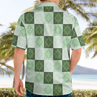 Sage Green Manta Ray Hawaiian Quilt Motif Hawaiian Shirt