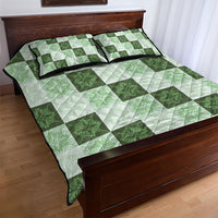 Sage Green Manta Ray Hawaiian Quilt Motif Quilt Bed Set