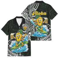 Aloha Hawaii Mango Surfing Family Matching Long Sleeve Bodycon Dress and Hawaiian Shirt Polynesian Style