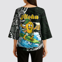Aloha Hawaii Mango Surfing Kimono Sleeve Blouse Polynesian Style