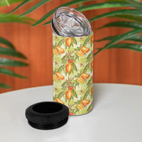 Vintage Hawaii Mango 4 in 1 Can Cooler Tumbler Yellow Green Hawaiian Palaka