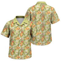 Vintage Hawaii Mango Family Matching Short Sleeve Bodycon Dress and Hawaiian Shirt Yellow Green Hawaiian Palaka