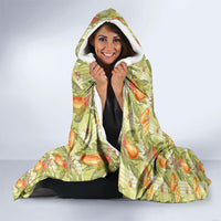 Vintage Hawaii Mango Hooded Blanket Yellow Green Hawaiian Palaka