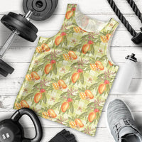Vintage Hawaii Mango Men Tank Top Yellow Green Hawaiian Palaka