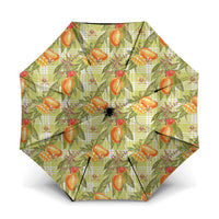 Vintage Hawaii Mango Umbrella Yellow Green Hawaiian Palaka