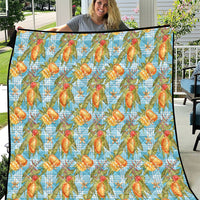 Vintage Hawaii Mango Quilt Blue Hawaiian Palaka