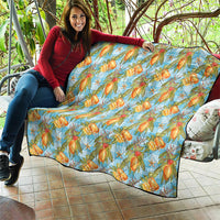 Vintage Hawaii Mango Quilt Blue Hawaiian Palaka