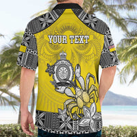 Personalised Happy Niue Constitution Day Hawaiian Shirt Niuean Crab Hiapo Pattern Yellow Version LT05 - Polynesian Pride