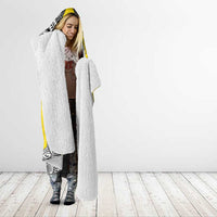 Happy Niue Constitution Day Hooded Blanket Niuean Crab Hiapo Pattern Yellow Version LT05 - Polynesian Pride