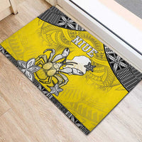Happy Niue Constitution Day Rubber Doormat Niuean Crab Hiapo Pattern Yellow Version LT05 - Polynesian Pride