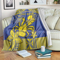 Niue The Rock Blanket Niuean Crab Hiapo Pattern Blue Version LT05 Blue - Polynesian Pride