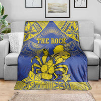 Niue The Rock Blanket Niuean Crab Hiapo Pattern Blue Version LT05 - Polynesian Pride